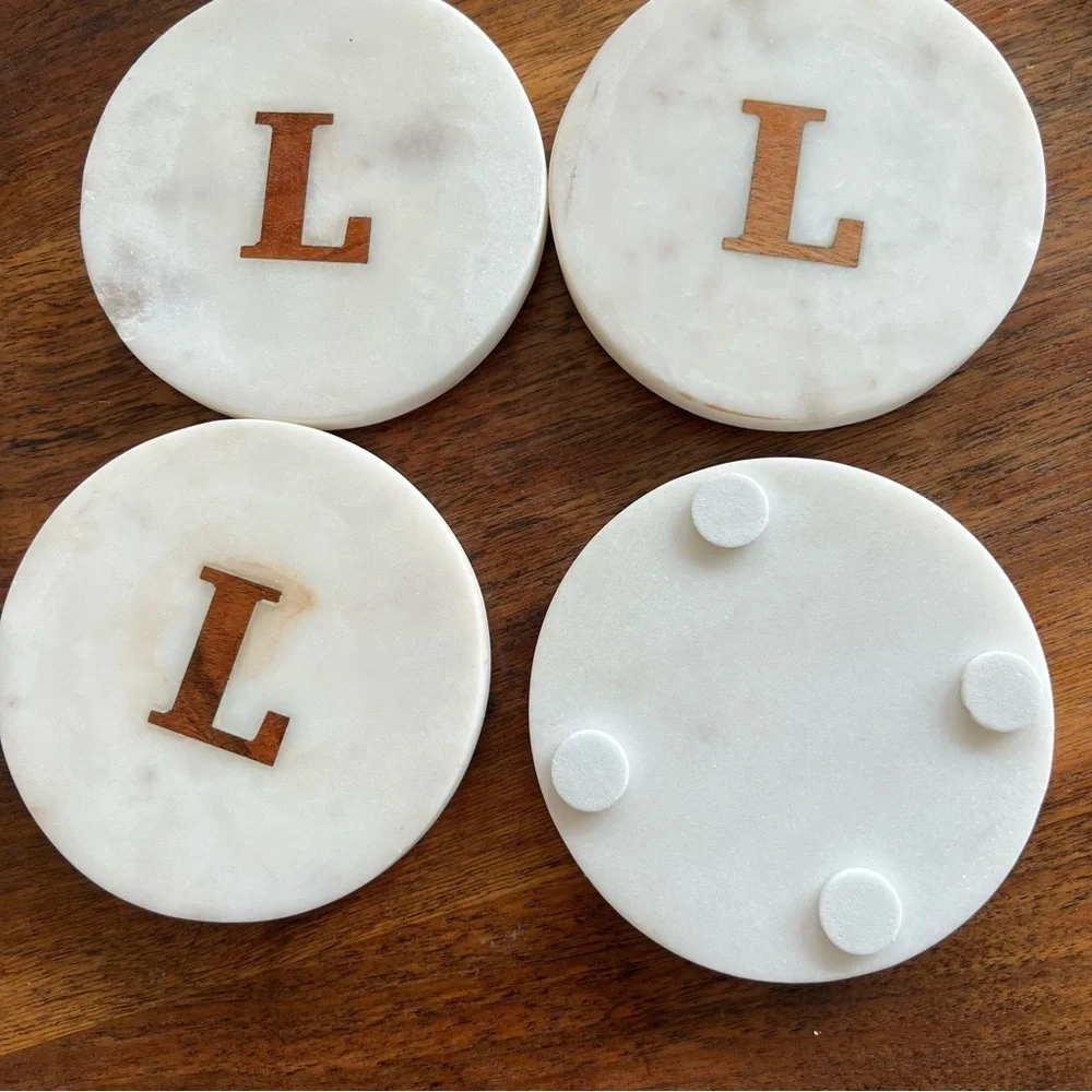 Set of L marble coasters